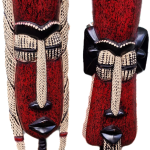 Traditional Mask King&Queen Pair(DarkRed)